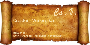 Csider Veronika névjegykártya